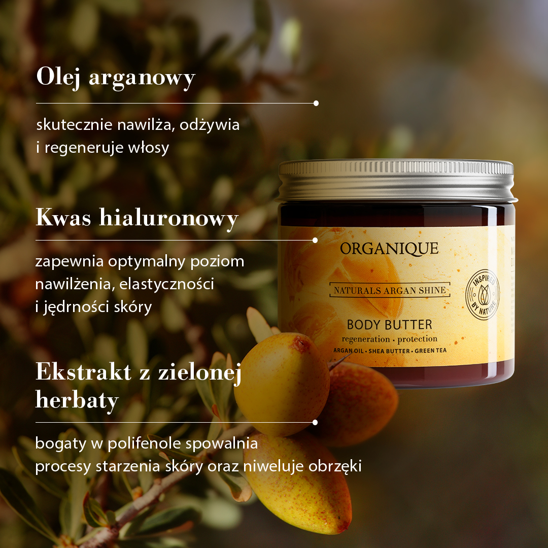 Nawilżający balsam do ciała Argan Shine Organique